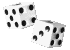 Two spinning dice